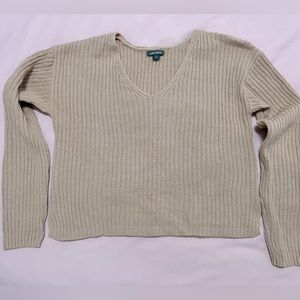 Women’s wild fable cropped sweater, tan, size medium